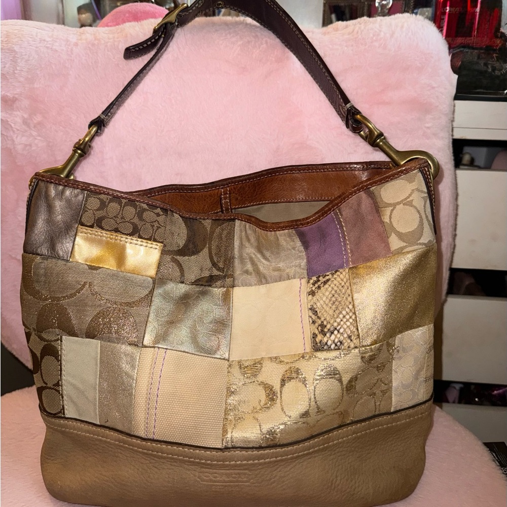 Coach Multicolor Patchwork Shoulder Bag